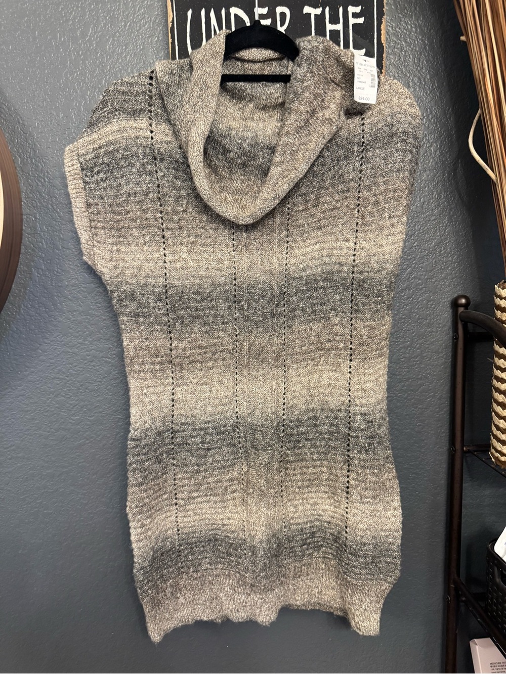 Maurices Gray Ombre Sleeveless Cowl Neck Sweater. NWT Large
